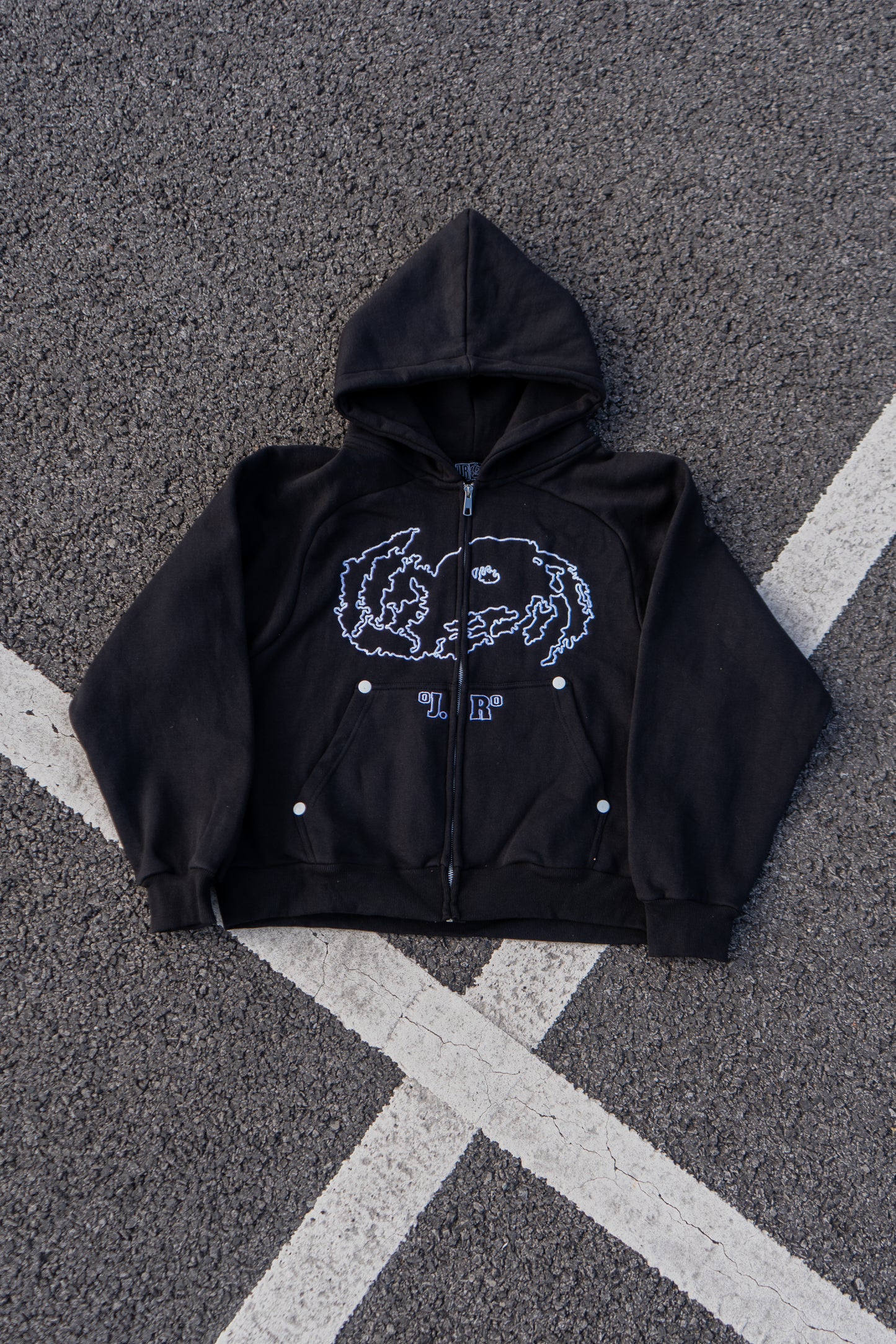 °HURRICANE ZIP UP HOODIE BLACK°
