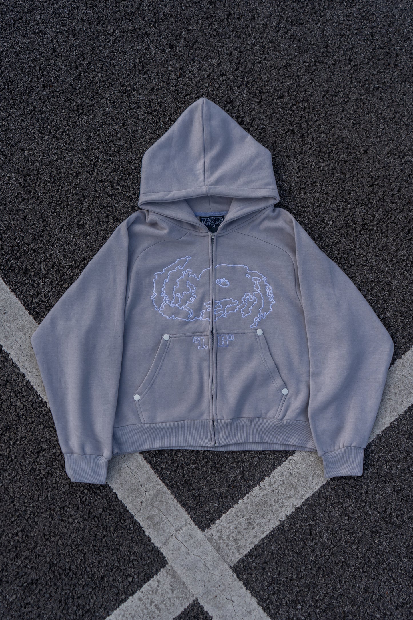 °HURRICANE ZIP UP HOODIE GREY°