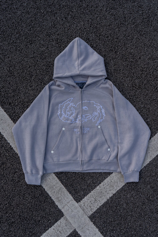 °HURRICANE ZIP UP HOODIE GREY°